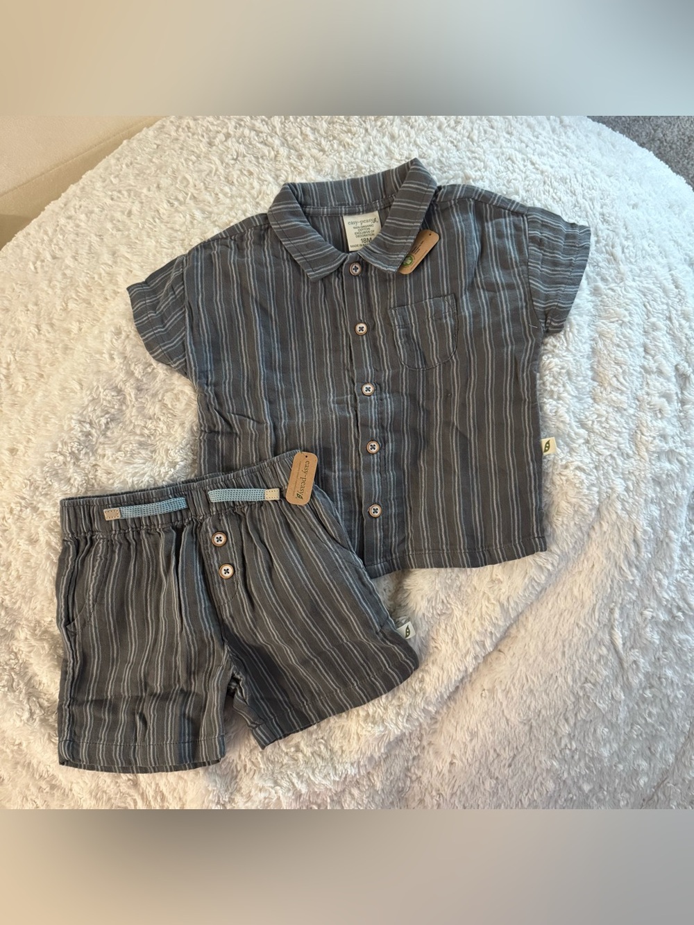 Easy Peasy Striped Polo Set